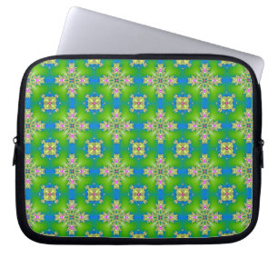 Artdeco Flowers in Retrostijl Laptop Sleeve