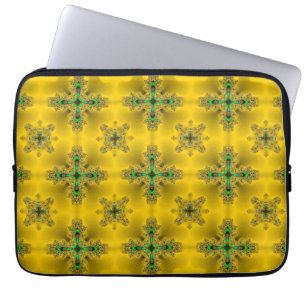Artdeco Flowers in Retrostijl Laptop Sleeve