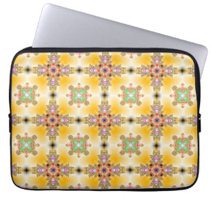 Artdeco Flowers in Retrostijl Laptop Sleeve