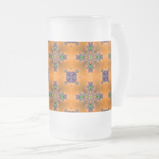 Artdeco Flowers in Retrostijl Matglas Bierpul (Voorkant rechts)