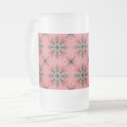 Artdeco Flowers in Retrostijl Matglas Bierpul (Voorkant links)