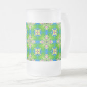 Artdeco Flowers in Retrostijl Matglas Bierpul (Voorkant rechts)