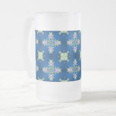 Artdeco Flowers in Retrostijl Matglas Bierpul (Voorkant links)