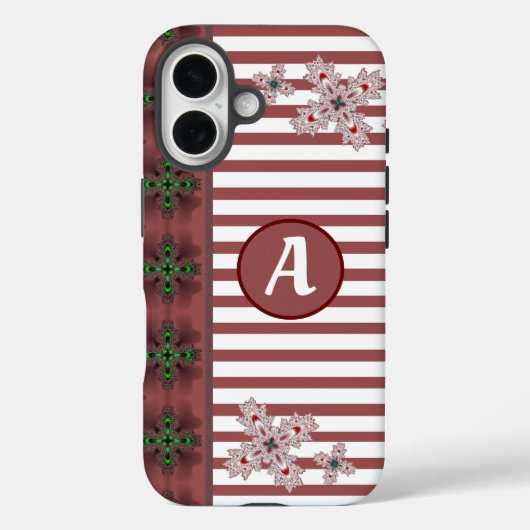 Artdeco Flowers in Retrostijl met monogram Case-Mate iPhone Case (Achterkant)