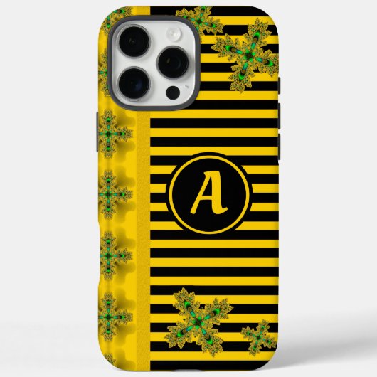 Artdeco Flowers in Retrostijl met monogram Case-Mate iPhone Case (Achterkant)