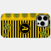 Artdeco Flowers in Retrostijl met monogram Case-Mate iPhone Case (Achterkant (horizontaal))