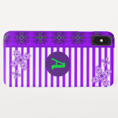Artdeco Flowers in Retrostijl met monogram Case-Mate iPhone Case (Achterkant (horizontaal))