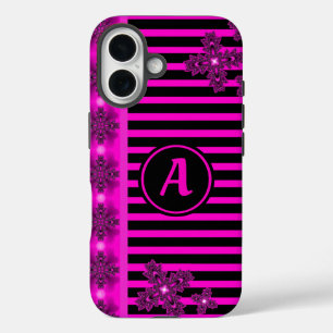 Artdeco Flowers in Retrostijl met monogram iPhone 16 Hoesje