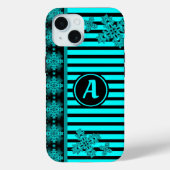 Artdeco Flowers in Retrostijl met monogram Case-Mate iPhone Case (Achterkant)