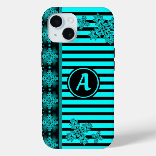 Artdeco Flowers in Retrostijl met monogram Case-Mate iPhone Case (Achterkant)