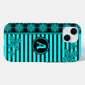 Artdeco Flowers in Retrostijl met monogram Case-Mate iPhone Case (Achterkant (horizontaal))
