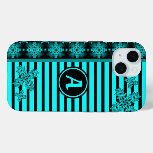 Artdeco Flowers in Retrostijl met monogram Case-Mate iPhone Case (Achterkant (horizontaal))