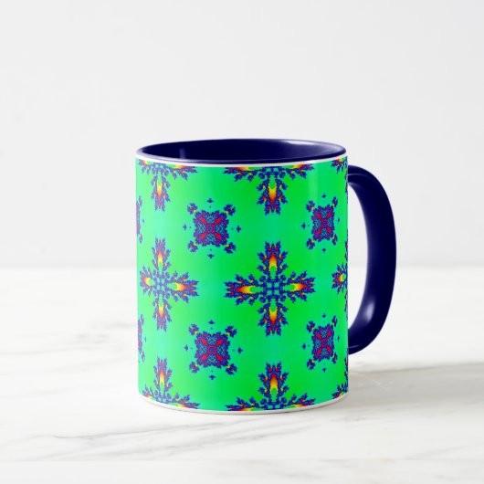 Artdeco Flowers in Retrostijl Mok (Voorkant rechts)