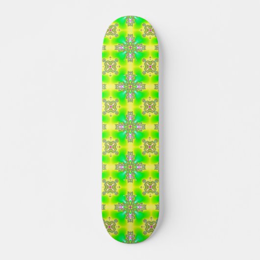 Artdeco Flowers in Retrostijl Persoonlijk Skateboard (Voorkant)
