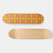 Artdeco Flowers in Retrostijl Persoonlijk Skateboard (Horizontaal)
