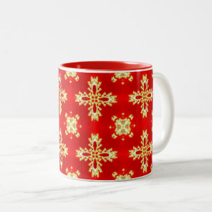 Artdeco Flowers in Retrostijl Tweekleurige Koffiemok