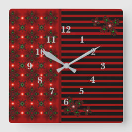 Artdeco Flowers in Retrostijl Vierkante Klok