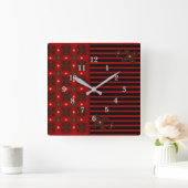 Artdeco Flowers in Retrostijl Vierkante Klok (Huis)