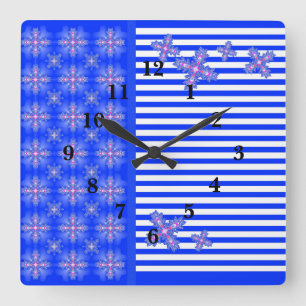 Artdeco Flowers in Retrostijl Vierkante Klok