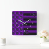 Artdeco Flowers in Retrostijl Vierkante Klok (Huis)