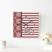 Artdeco Flowers in Retrostijl Vierkante Klok (Huis)