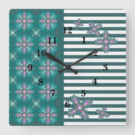 Artdeco Flowers in Retrostijl Vierkante Klok