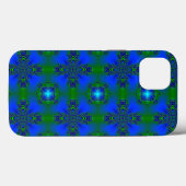 Artdeco in Retro Style grün blau und sterne Case-Mate iPhone Case (Achterkant (horizontaal))