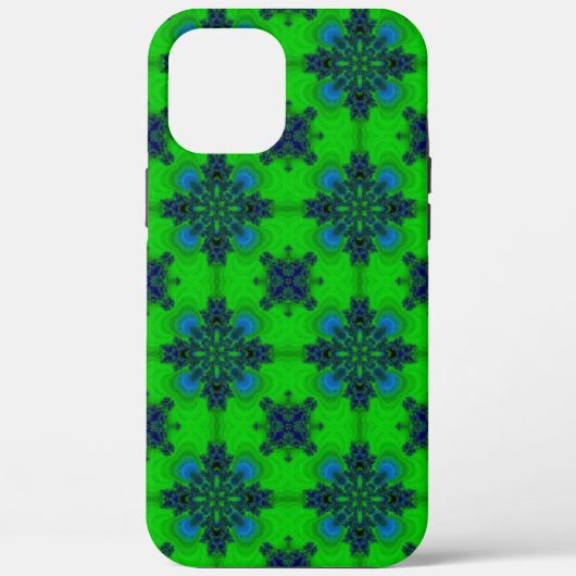 Artdeco in retrolook groen en blauw Case-Mate iPhone case (Achterkant)