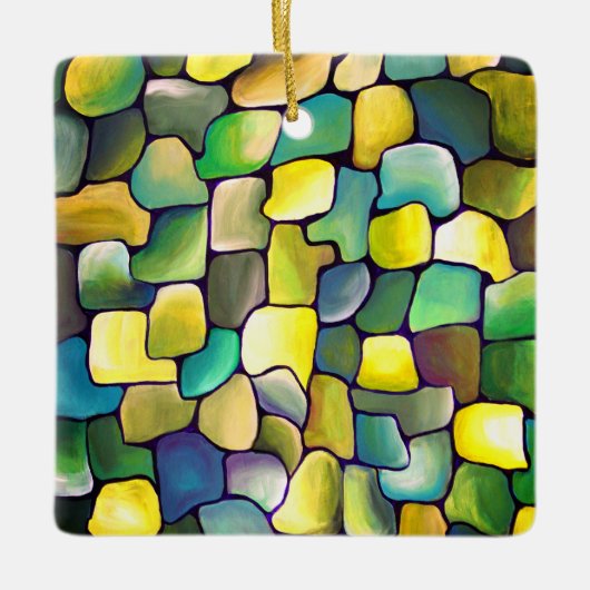 ArtDeco Waterverf Pattern Tegel Modern Abstract Keramisch Ornament (Voorkant)