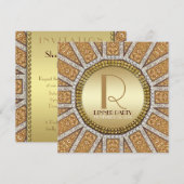 ArtDeco Zon Gouden Glitter Uitnodiging voor Eetfee (Voorkant / Achterkant)