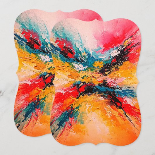 Arte Abstracto Colorido Kaart (Voorkant / Achterkant)