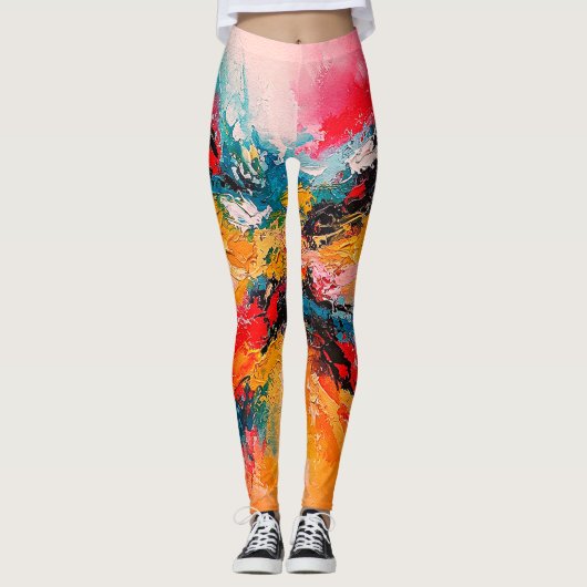 Arte Abstracto Colorido Leggings (Voorkant)