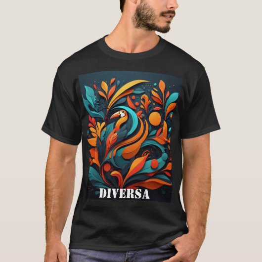 Arte Abstracto de Diversidad Natural T-shirt (Voorkant)