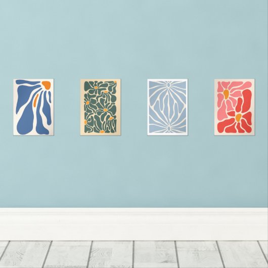Arte Abstracto Floral  – Decoración  Muurkunst Sets (Houten vloer)