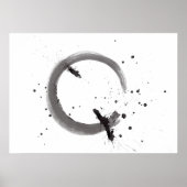 Arte abstrata preto e branco em aquarela poster (Voorkant)