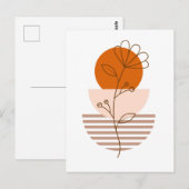 Arte boho flor en un atardecer briefkaart (Voorkant / Achterkant)