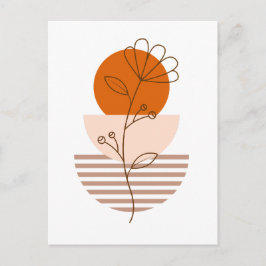 Arte boho flor en un atardecer briefkaart