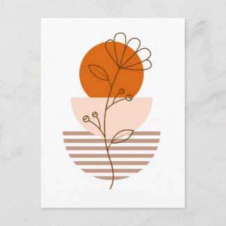 Arte boho flor en un atardecer briefkaart