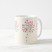 Arte Botânica Harmônica com Flores Rosas e Folhas Koffiemok (Voorkant rechts)
