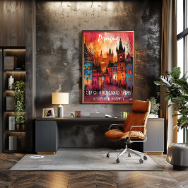 Arte Contemporáneo de Praga en Estilo Vibrante Perfect Poster