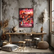 Arte Contemporáneo Estambul en colores vibrantes. 