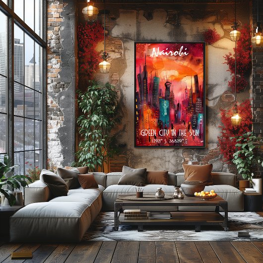 Arte Contemporáneo Nairobi: Ciudad Verde al Sol Perfect Poster