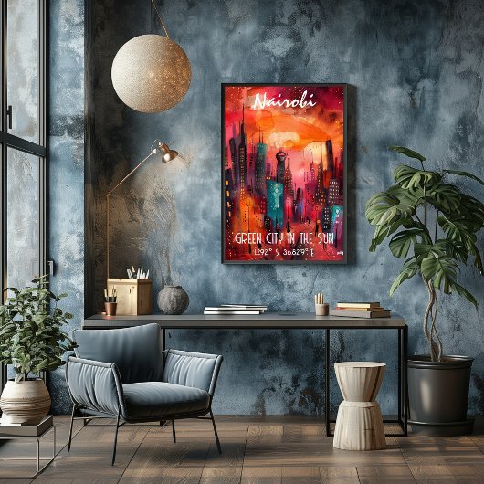 Arte Contemporáneo Nairobi: Ciudad Verde al Sol Perfect Poster