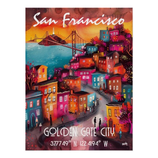 Arte Contemporáneo Vibrante de San Francisco Perfect Poster (Voorkant)