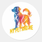 Arte Digital: El Puente entre Humanos y Mascotas Ronde Sticker (Voorkant)