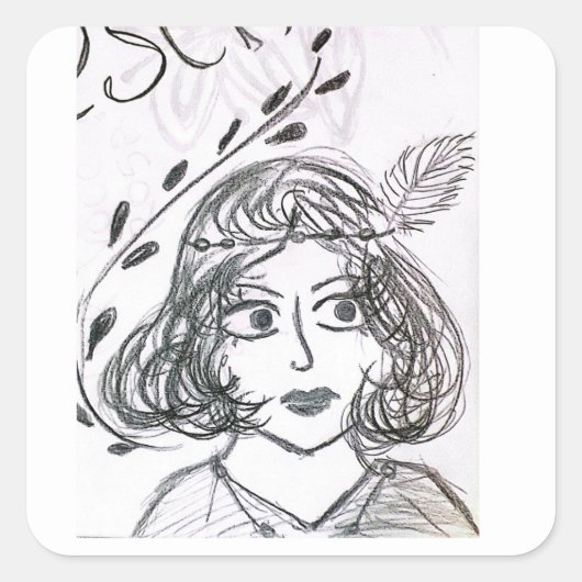 Arte feita a mão vierkante sticker (Voorkant)