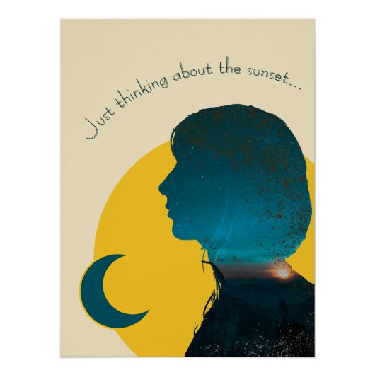 Arte "Just thinking" about com Figura Feminina Perfect Poster (Voorkant)