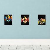 Arte Moderno Abstracto "Fusión Vibrante":  Muurkunst Sets (Houten vloer)