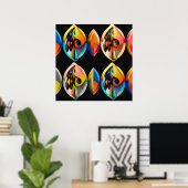 Arte Moderno Abstracto "Fusión Vibrante":  Poster (Thuiskantoor)