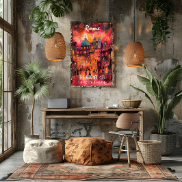 Arte Moderno Roma en colores vibrantes Perfect Poster